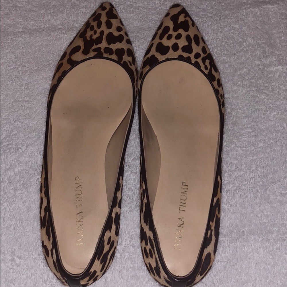 Ivanka Trump calf hair leopard flats - size 7
